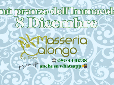 Menù Pranzo dell’Immacolata lunedì 8.12.2025