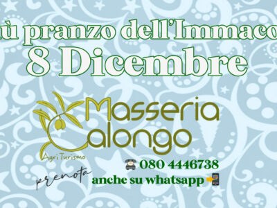 Menù Pranzo dell’Immacolata lunedì 8.12.2025